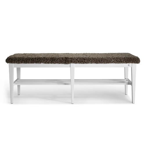 Nadja Bench 130/cm Hvitlakkert bjørk/safeskinn Sahara