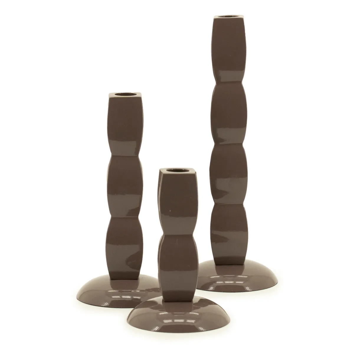 Prinz lysestake 10x10x28 cm / 10x10x21 cm / 10x10x15 cm aluminium taupe