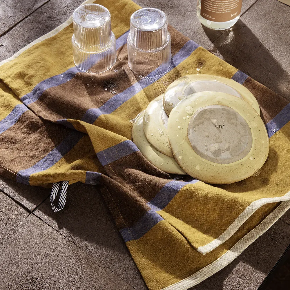 Kjøkkenhåndkle Hale  Lime/Bright Blue/Choco