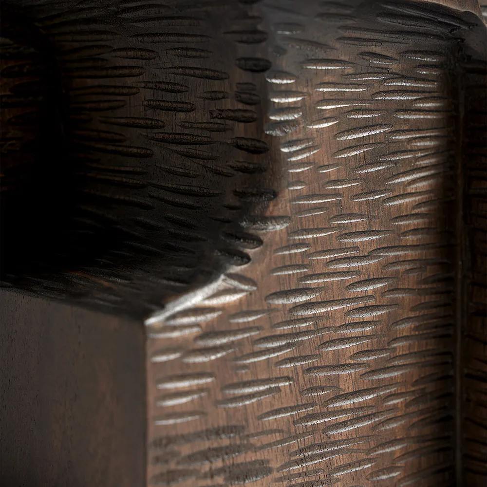 Block Organic skulptur espressolakkert mahogni