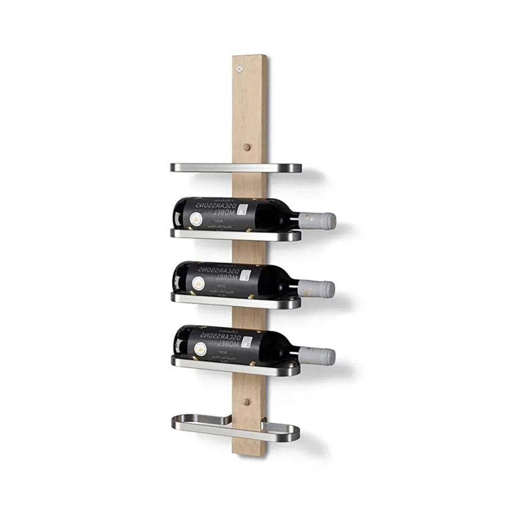 Mazzi Vinreol 5 flasker Hvitoljet eik /slipt stål