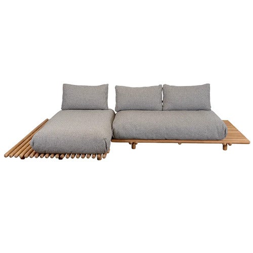 Sticks sofa m/ sjeselong Teak/light brown
