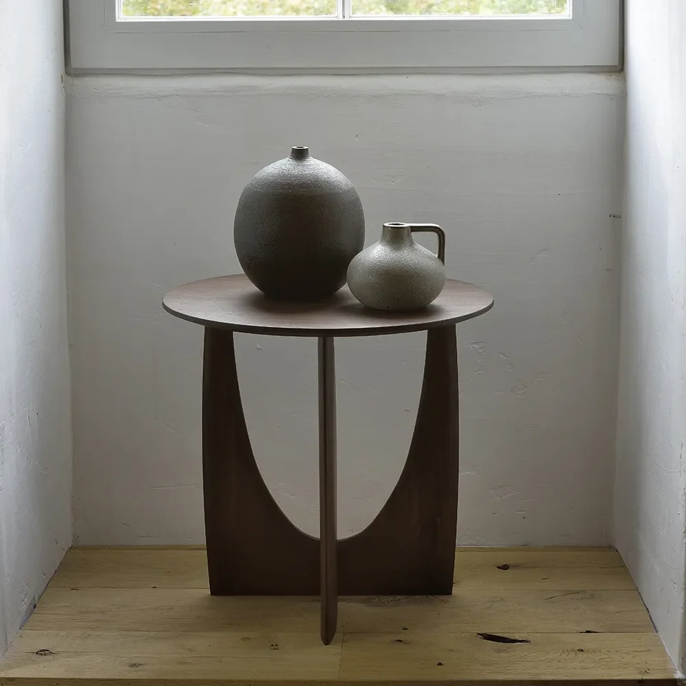 Geometric Sidebord Teak brun 