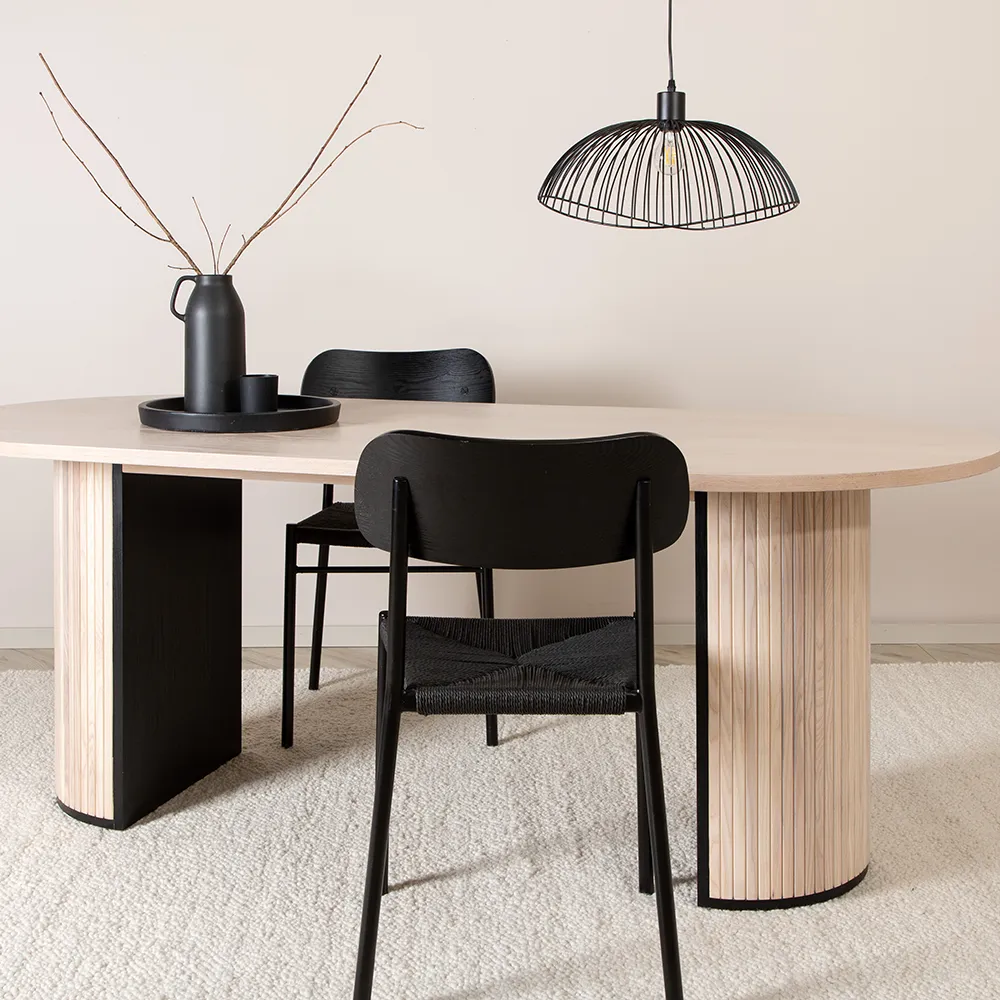 Bianca Oval Dining Table White Wash - White Wash Veneer 