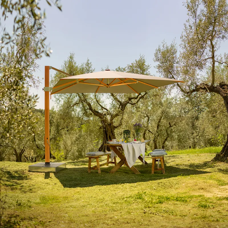 Aura fritthengende parasoll 400x400 cm cat.5 530 Atlantic