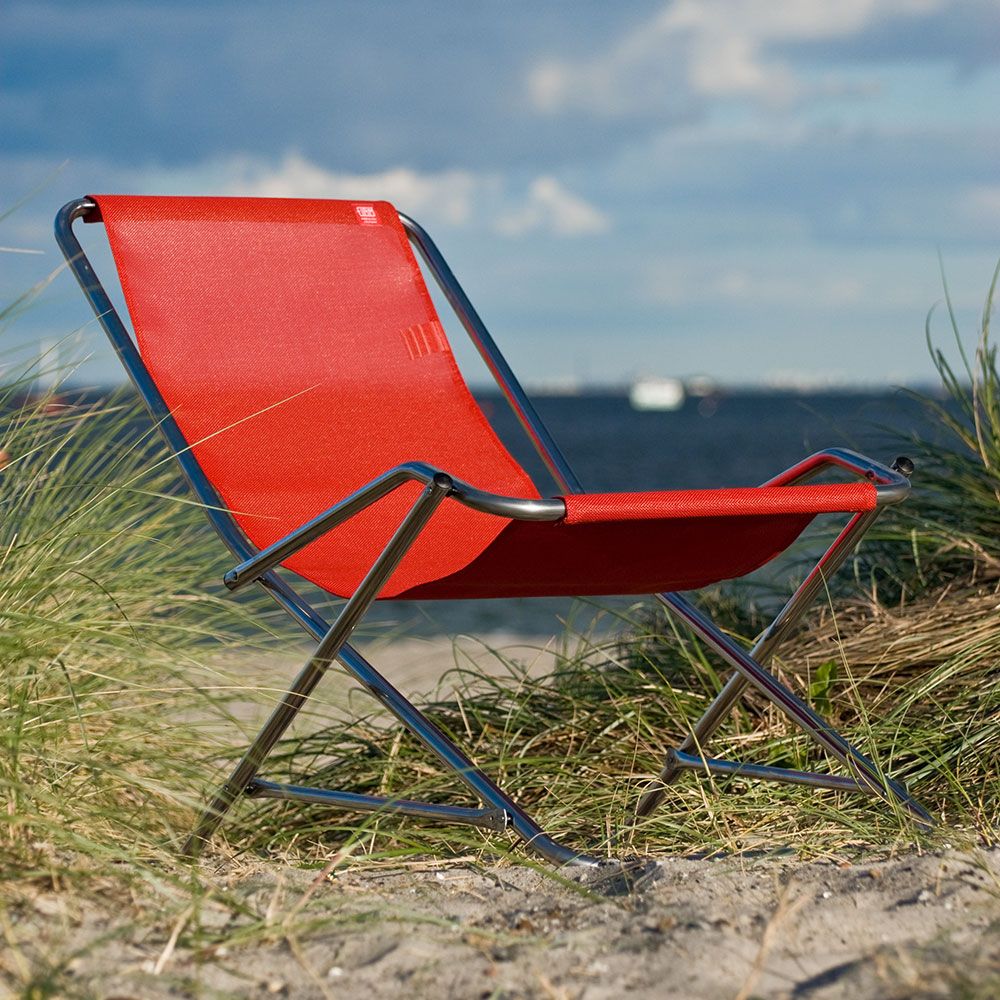 Dondolina solstol hvit textilene/aluminium 