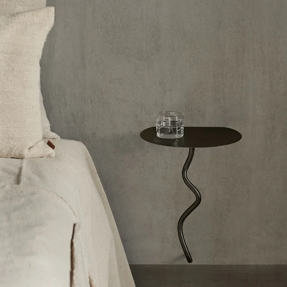 Curvature Wall Table - Black Brass