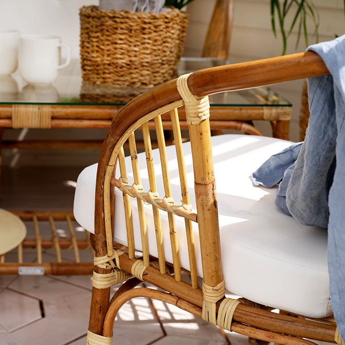 Astrakan rottingstol natur/Hvit Brafab