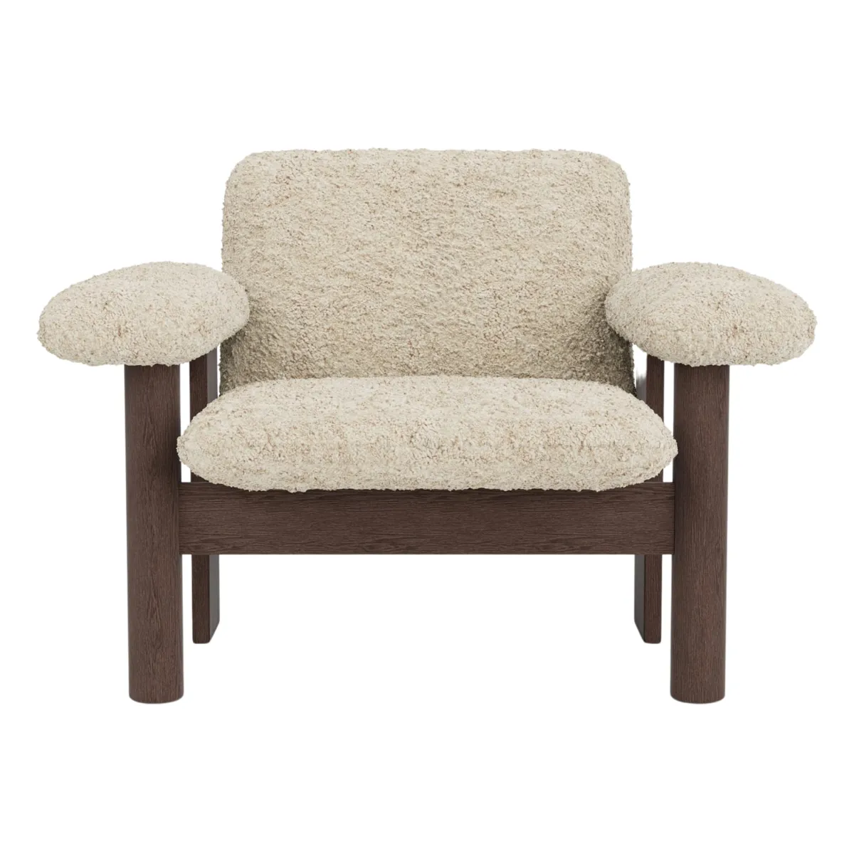 Brasilia loungestol mørkbeiset eik, Sheepskin Nevotex Nature