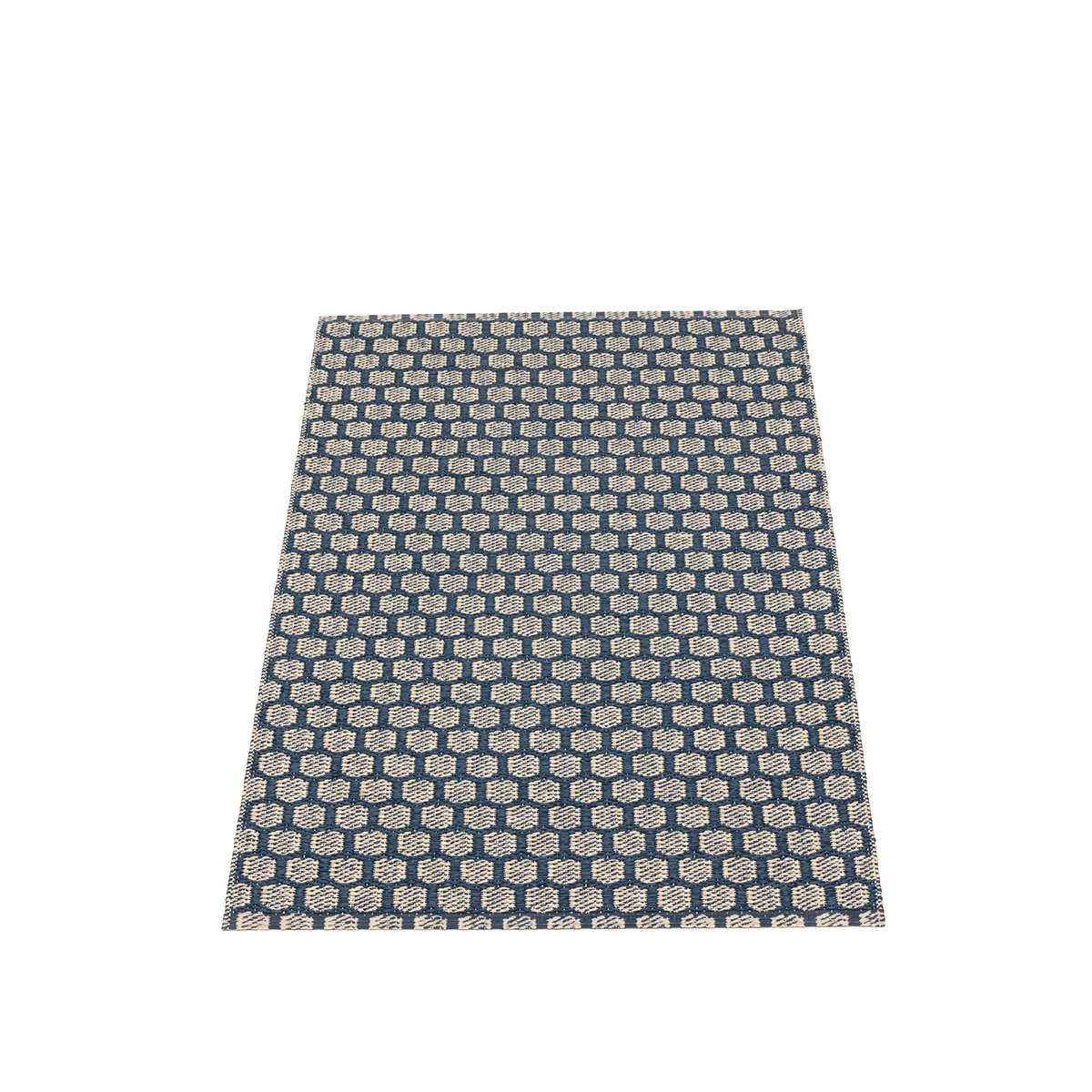 Pappelina, Vendbar Plastmatte MIMI Ocean Blue/Cream 70x360 cm