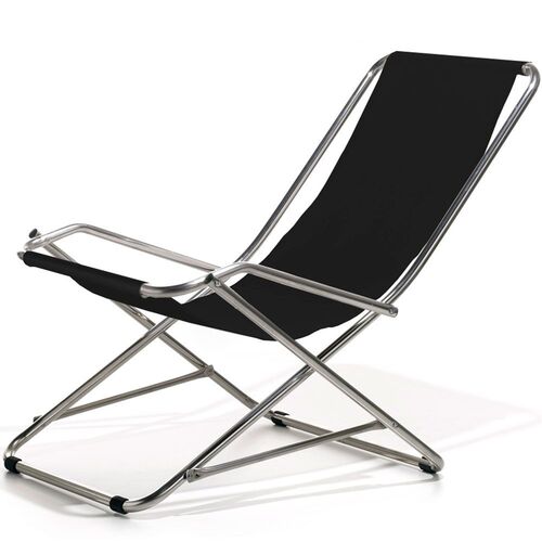 Dondolina solstol svart textilene/aluminium