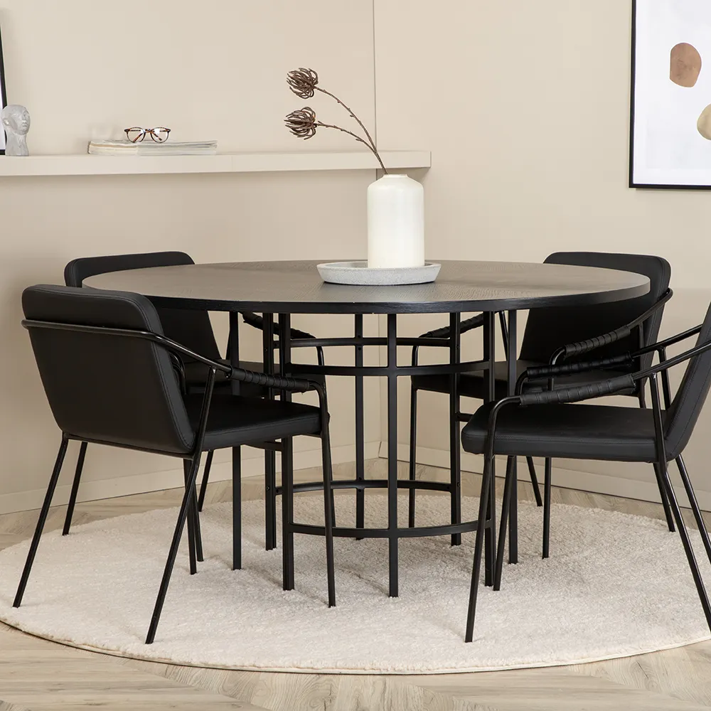 Tvist spisestol svart PU 2-pakning