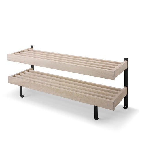 Nadja Skohylle 100 cm Hvitoljet eik/mattsvart stål