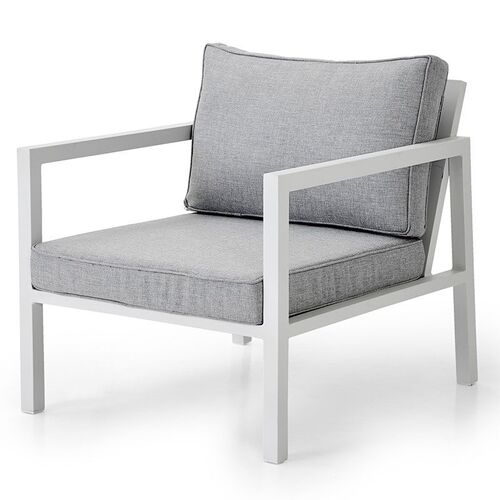 Belfort lenestol hvit/grå Brafab