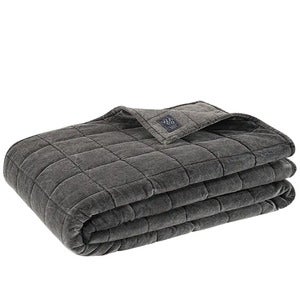 Posh sengeteppe 260x260 cm vasket svart