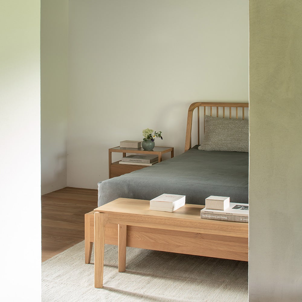 Bok Benk Lakkert teak 35X126 cm