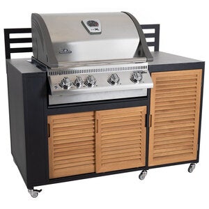 Fornax utekjøkken svart/teak Brafab