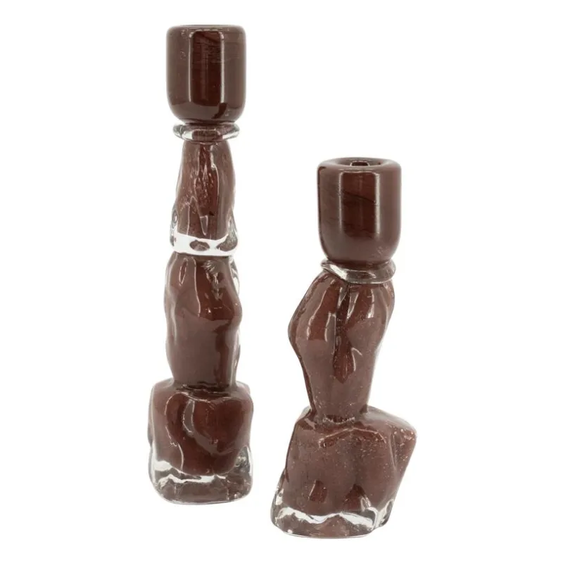 Liqo (set of2) 7x6x19,5 cm Glass Brun
