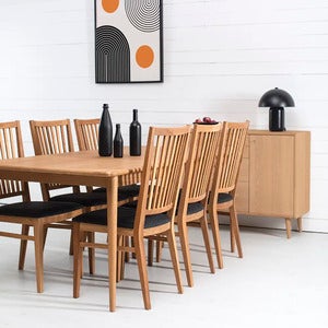 Säro spisestol i svart skinn 2-pakning