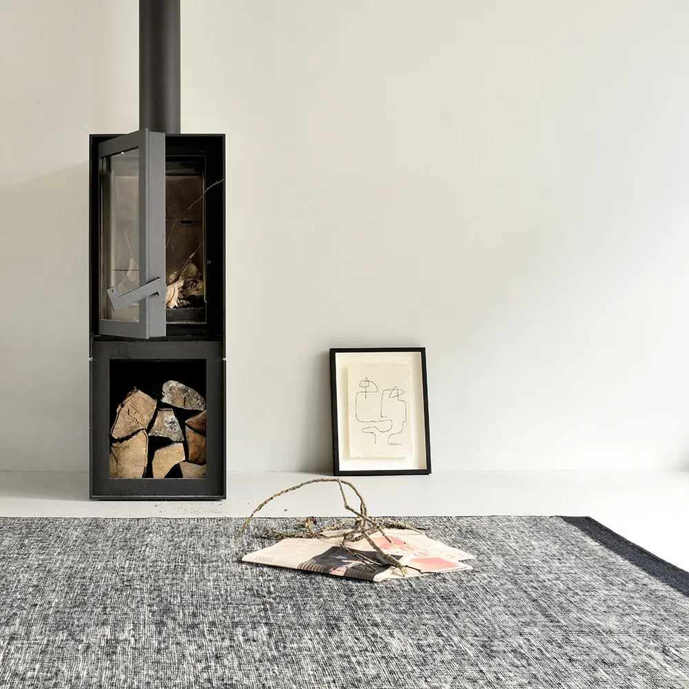 Dots kilim Teppe 200x300 Black