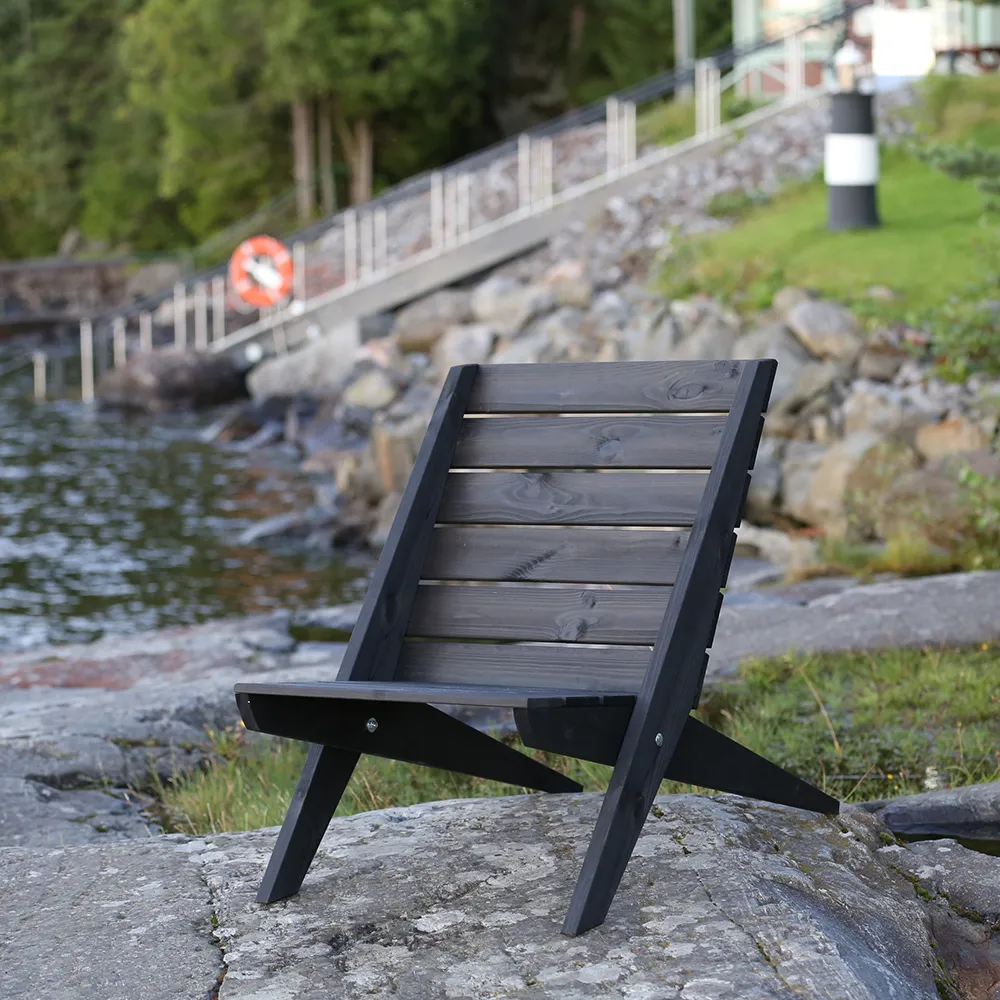 Granny stol Furu svartoljet