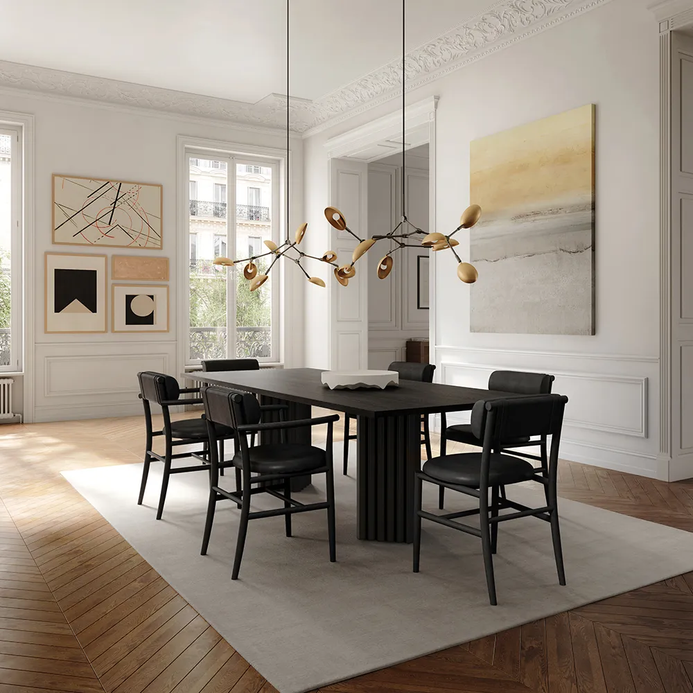 Nama lenestol - Kaffesvart, anilinskinn