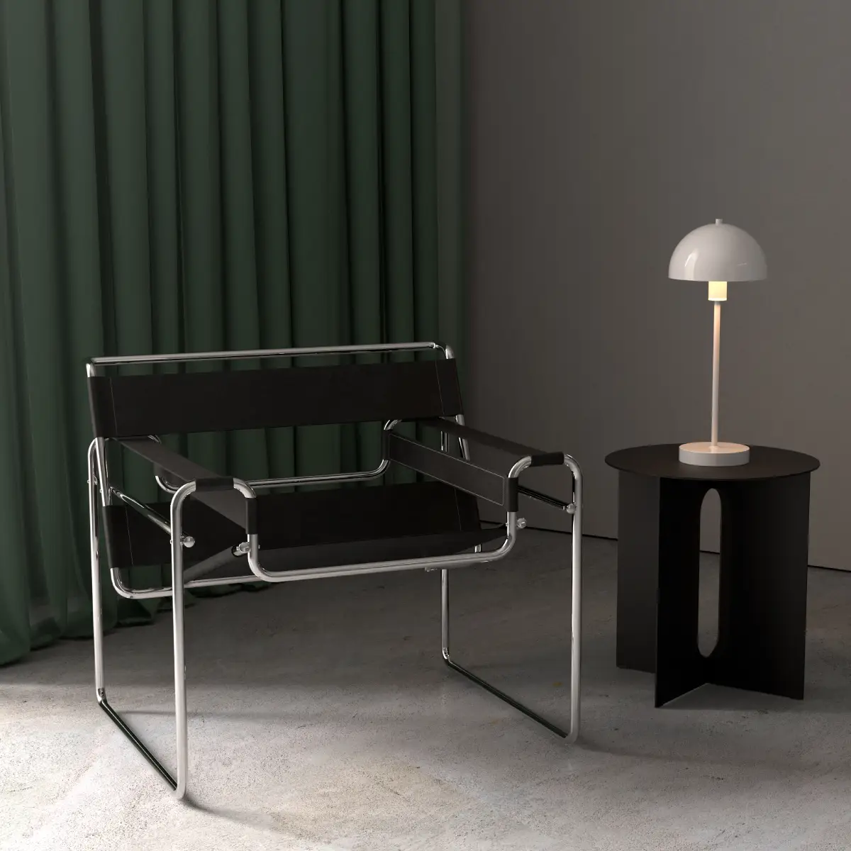 Vienda bordlampe i blank hvit utførelse, Ø 19,5 x H 50 cm, metall