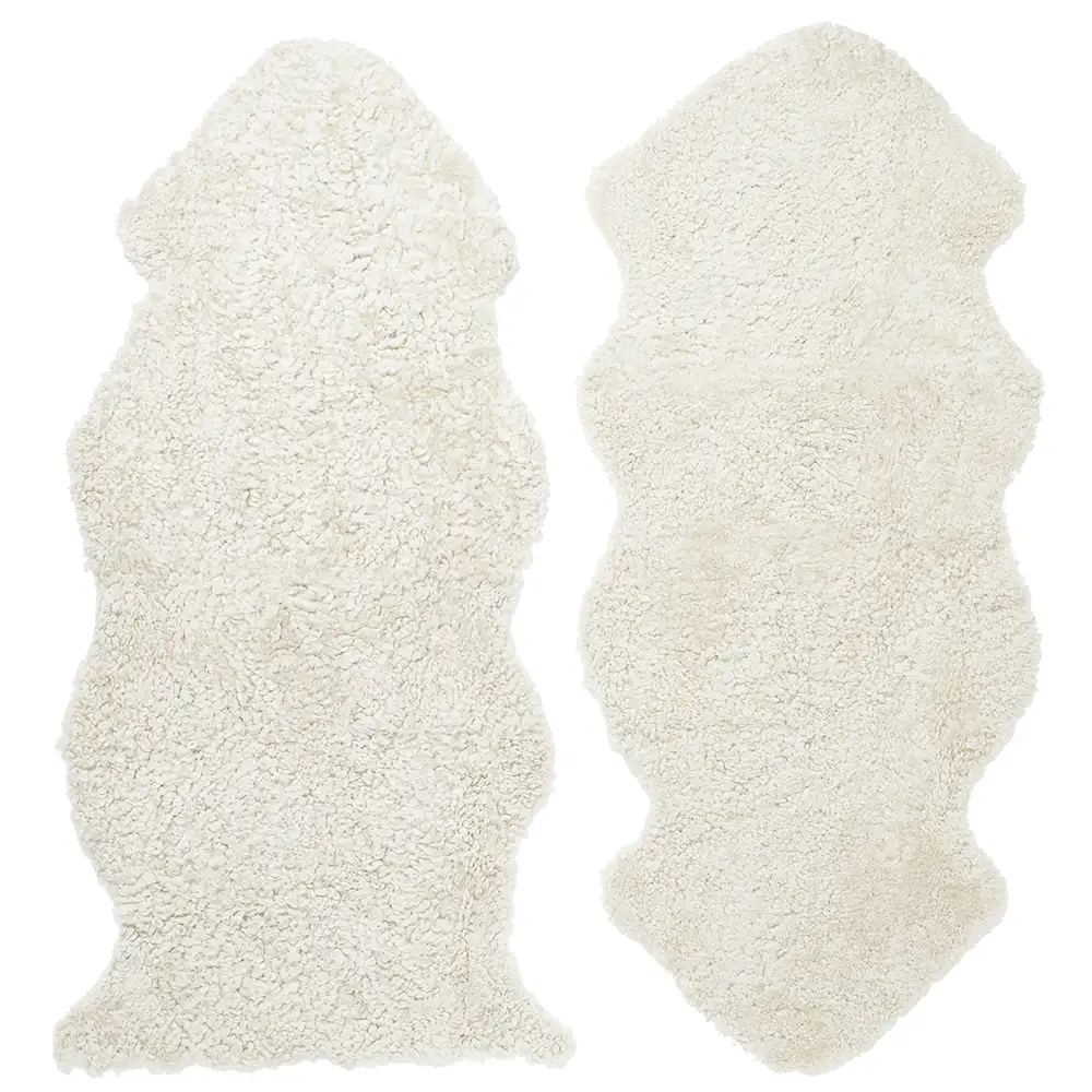 Skinnwille, Curly fåreskinn 1,5 Beige Moonlight