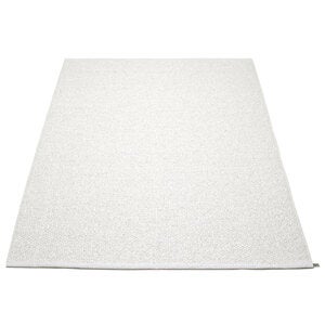 Svea matte 140x220 cm white metallic / white 