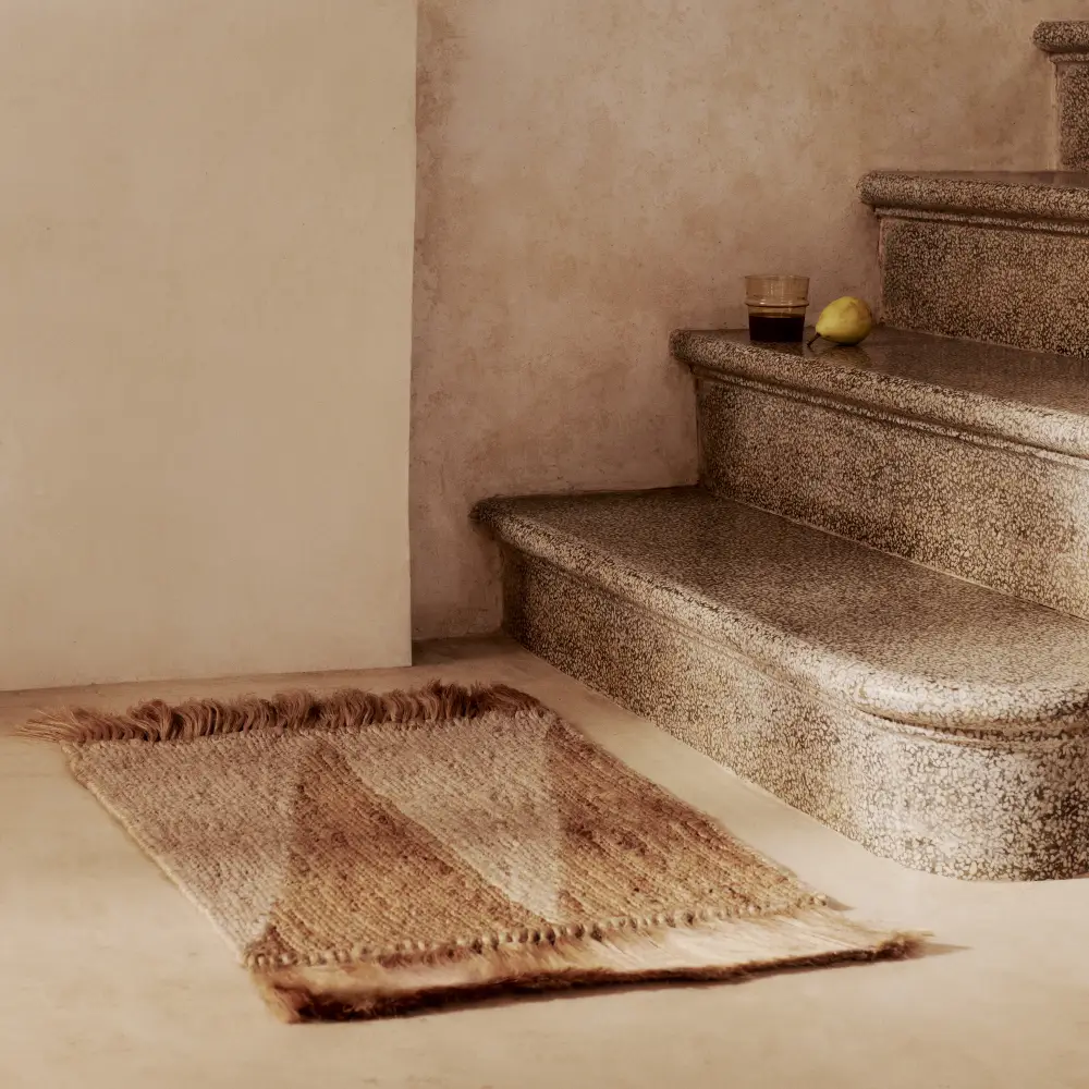 Studie teppe 50 x 70 cm - Naturfarget/Off-white