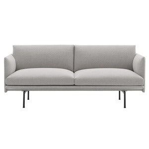 Outline Sofa 2-seater - Black Base - Clay 12 Black