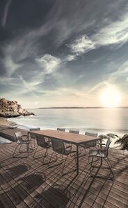 Fire spisebord 90x90 cm svart aluminium