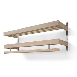 Nadja Hattehylle 100 cm 2 etasjer Hvitoljet eik/grunnstål