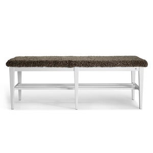 Nadja Bench 130/cm Hvitlakkert bjørk/safeskinn Sahara