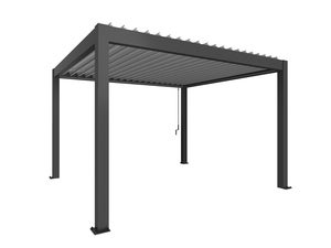 Pergola størrelse 4 x 3,5 metallic mørkegrå/sølv
