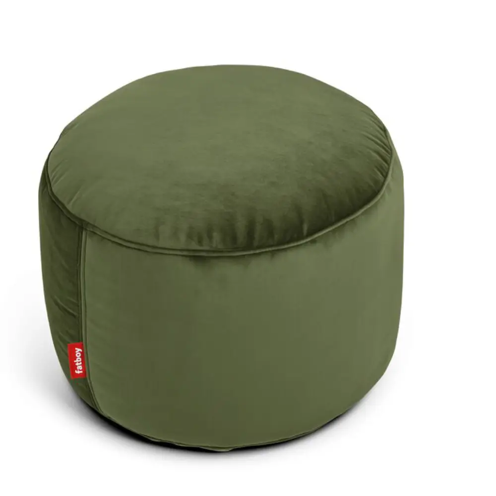 recycled point velvet puff deep green